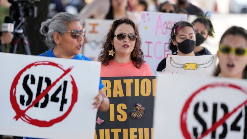 People protest against Senate Bill 4