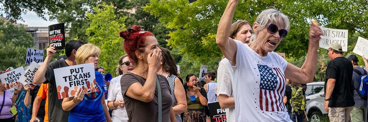 Texas Progressives Rally Against 'Trump Takeover' in Austin