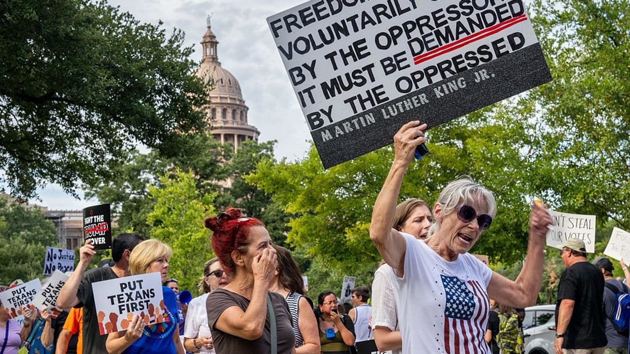 Texas Progressives Rally Against 'Trump Takeover' in Austin