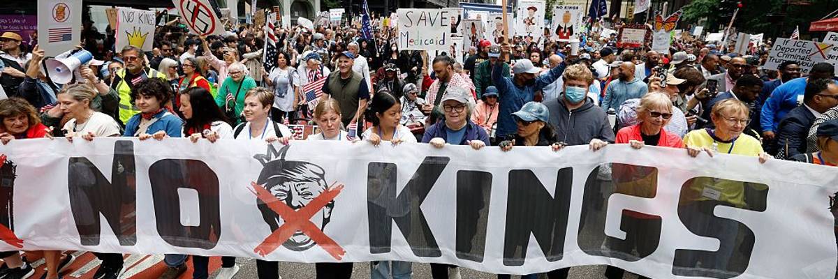 People Protest In Chicago As Part Of The No Kings Rallies
