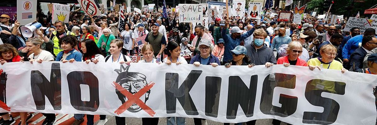People Protest In Chicago As Part Of The No Kings Rallies