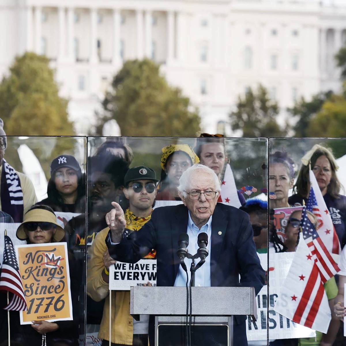 People Protest in Washington, DC as Part of the No Kings Rallies