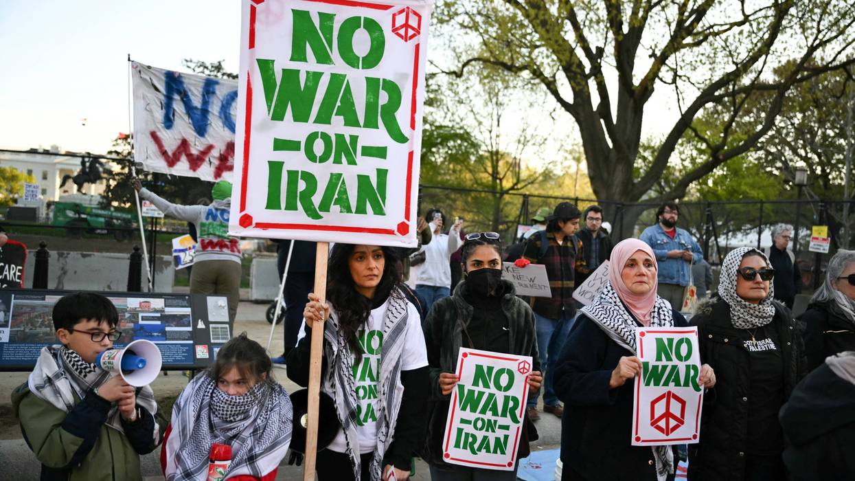 People protest the Iran War outside the White House