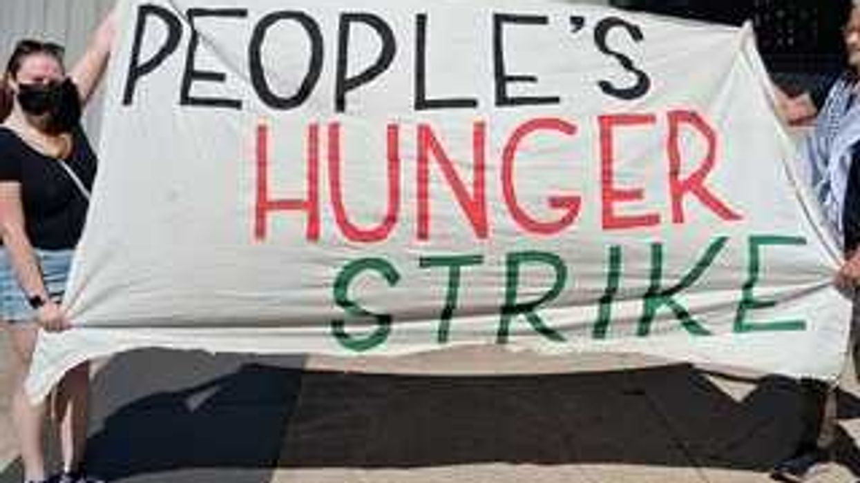 People's Hunger Strike banner.