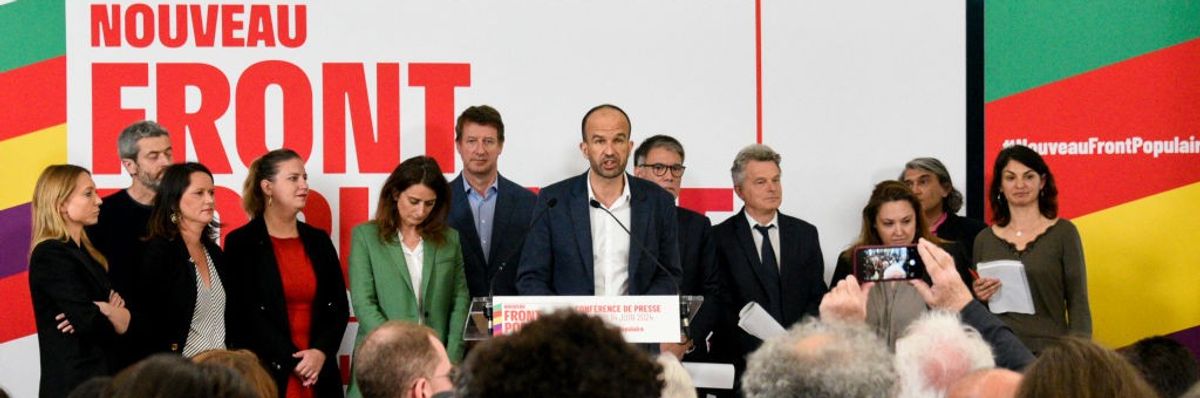 people speaking at press conference