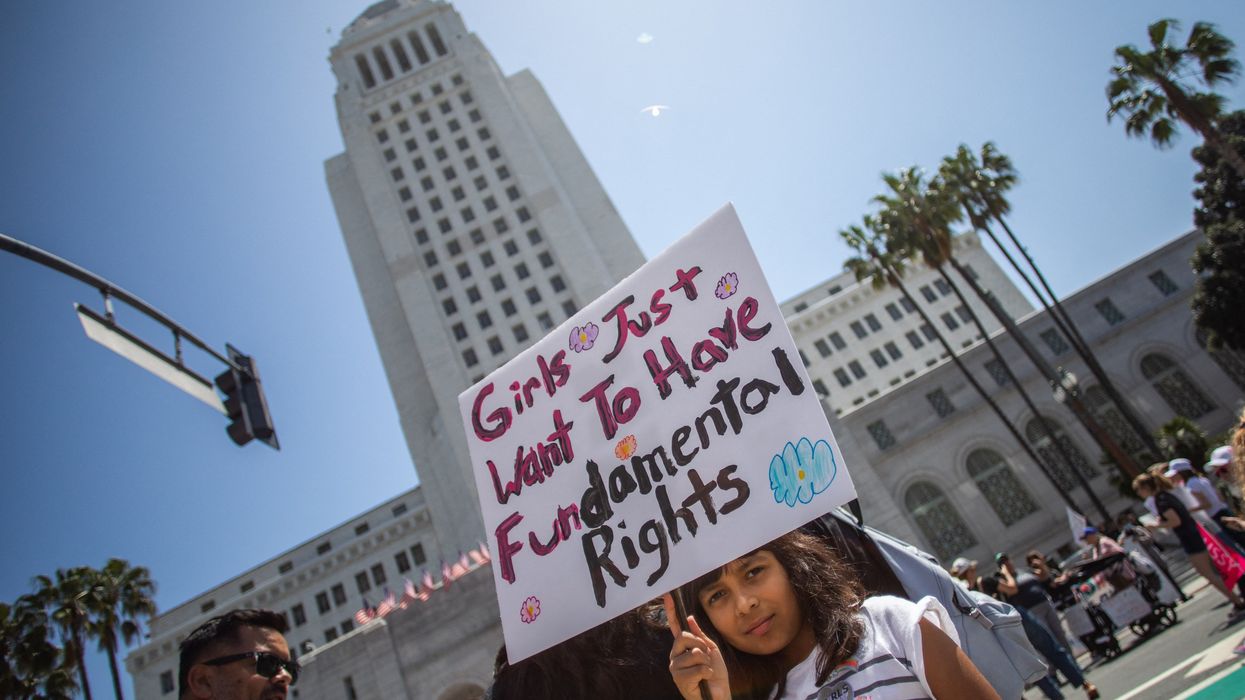 People take part in a march for abortion rights