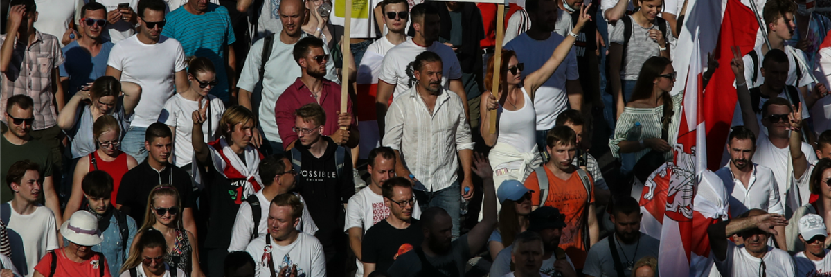 'Go Away! Go Away!' Factory Workers Heckle Belarusian Strongman as Nationwide General Strike Kicks Off