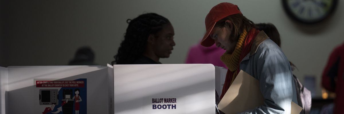 People vote at a polling location in Columbus, Ohio