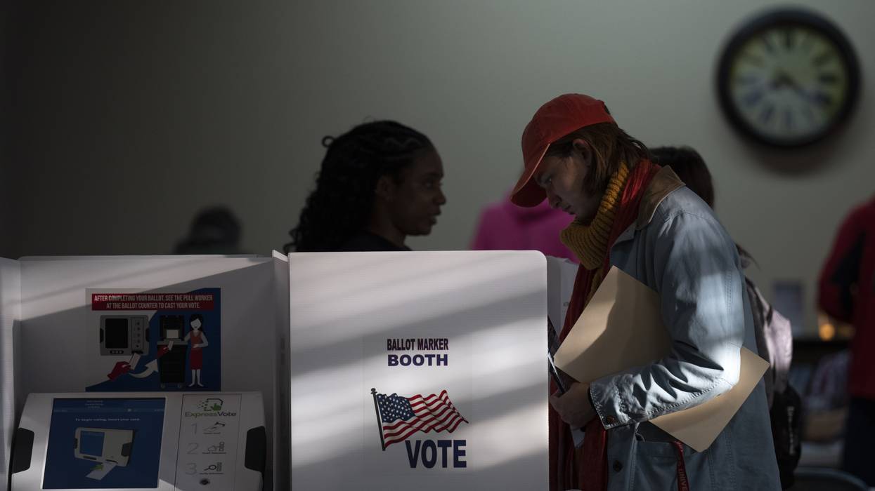 People vote at a polling location in Columbus, Ohio
