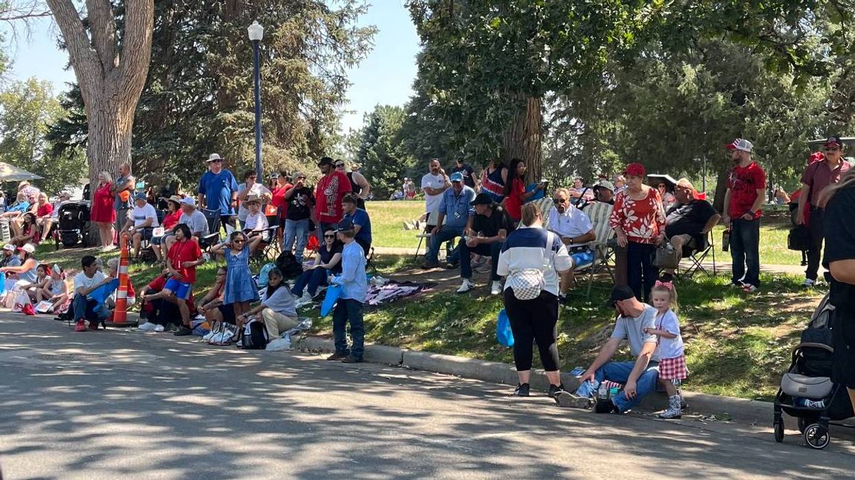 People watch a July 4 parade in Colorado