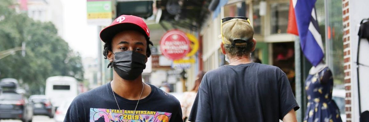 People wearing face masks in New Orleans