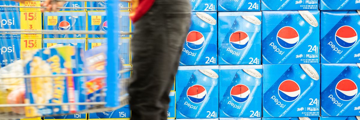 Pepsi sodas are displayed for sale at a Walmart