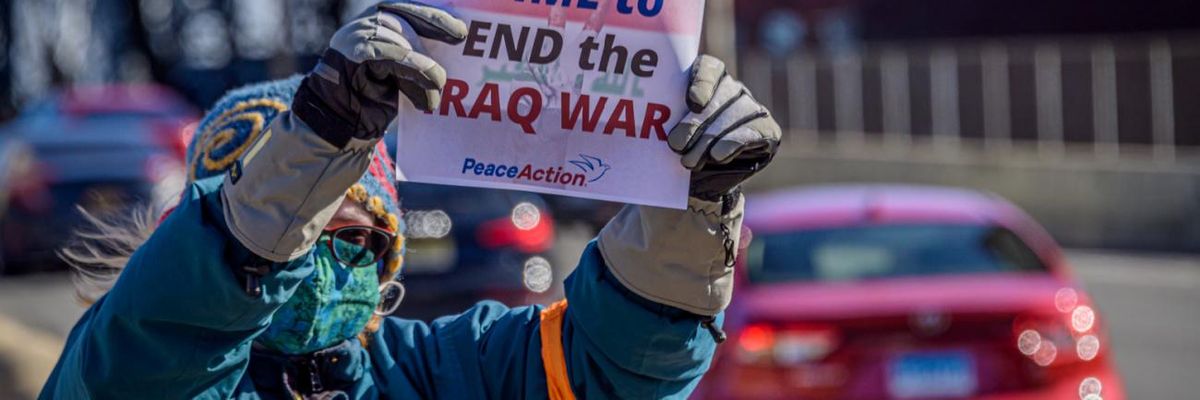Person protesting the Iraq War
