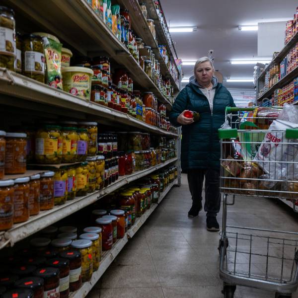 Person shops at grocery store