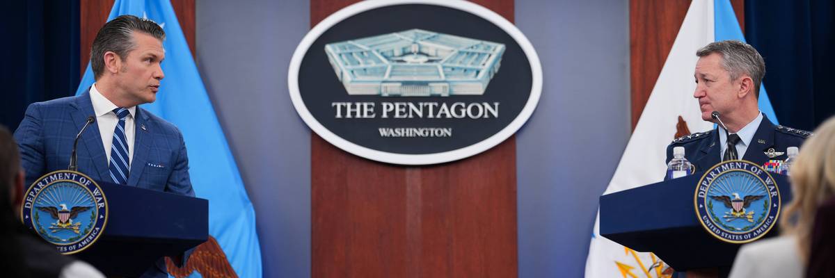 Pete Hegseth And Dan Caine Hold Pentagon Press Briefing On War In Iran