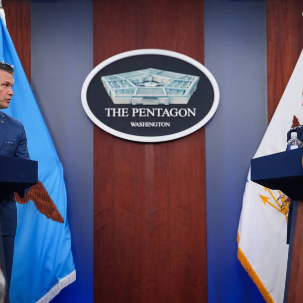 Pete Hegseth And Dan Caine Hold Pentagon Press Briefing On War In Iran