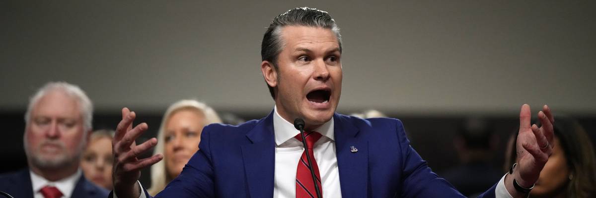 Pete Hegseth at confirmation hearing.