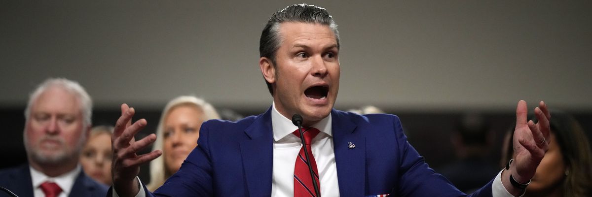 Pete Hegseth at confirmation hearing.