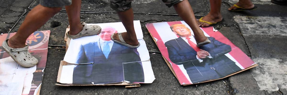 Philippines protest against Netanyahu and Trump