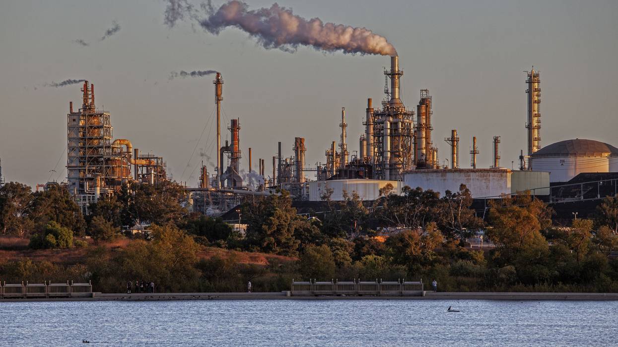 Phillips 66 oil refinery from Ken Malloy Harbor Regional Park