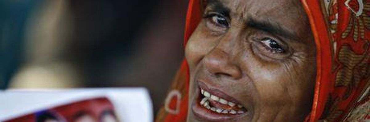 At Ruins of Bangladesh Factory, the Wounded and Grieving Demand Justice