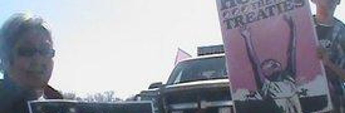 "This Is Our Land:" Lakota Form Human Blockade to Stop Tar Sands Trucks