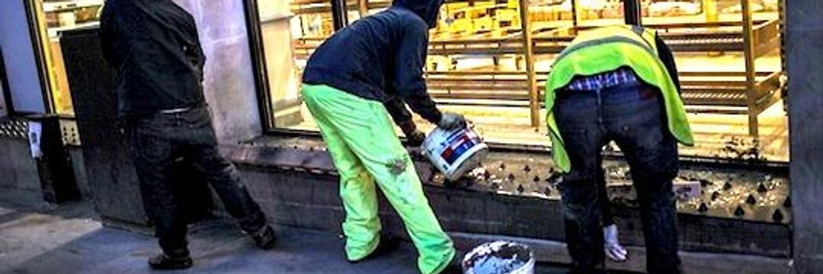 Anti-Homeless Spikes? Heartless. Cementing Over Them? Ingenious.