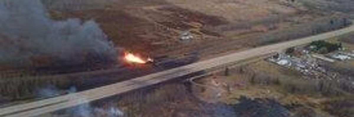 Fireball Hits Sky as Train Carrying Crude Oil, Gas Derails
