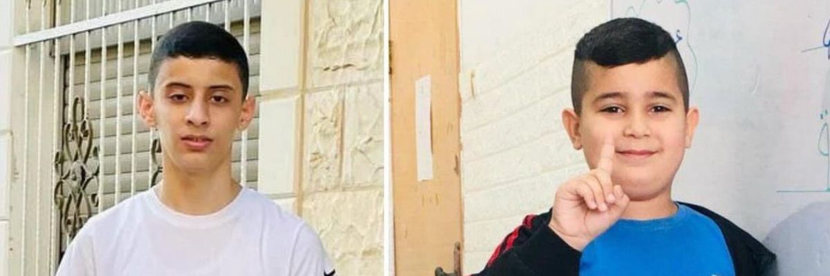 Photos of two children killed by Israeli forces during Jenin raid