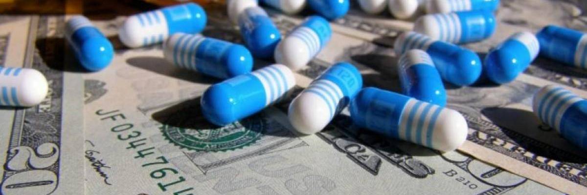 Pills on top of dollars
