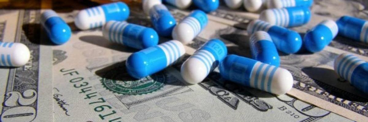 Pills on top of dollars