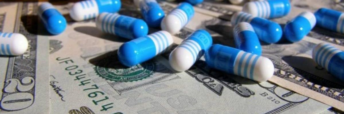 Pills on top of dollars