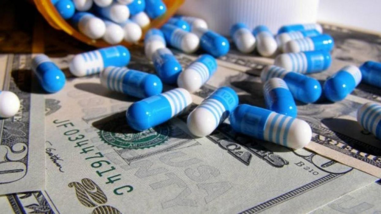 Pills on top of dollars