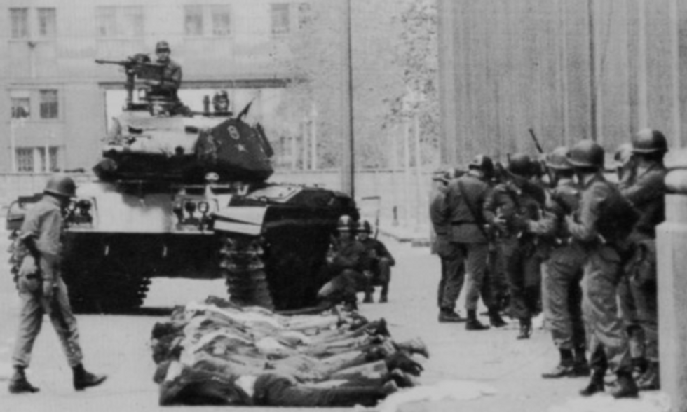 Pinochet troops take over in Chile by arresting opponents