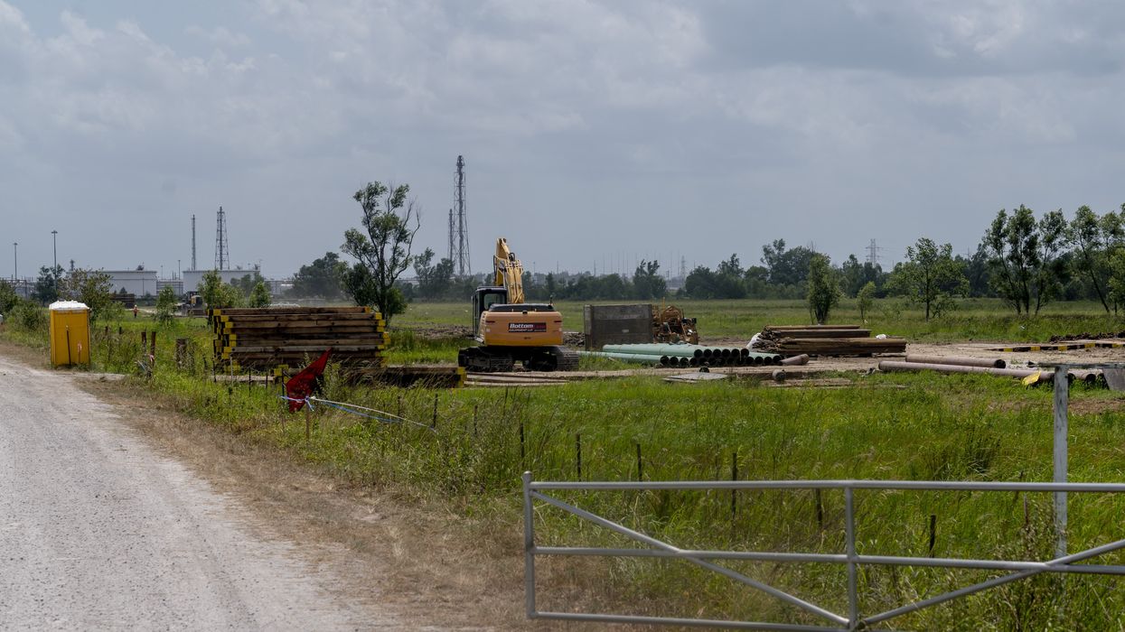 Pipes for carbon capture in a Louisiana field.