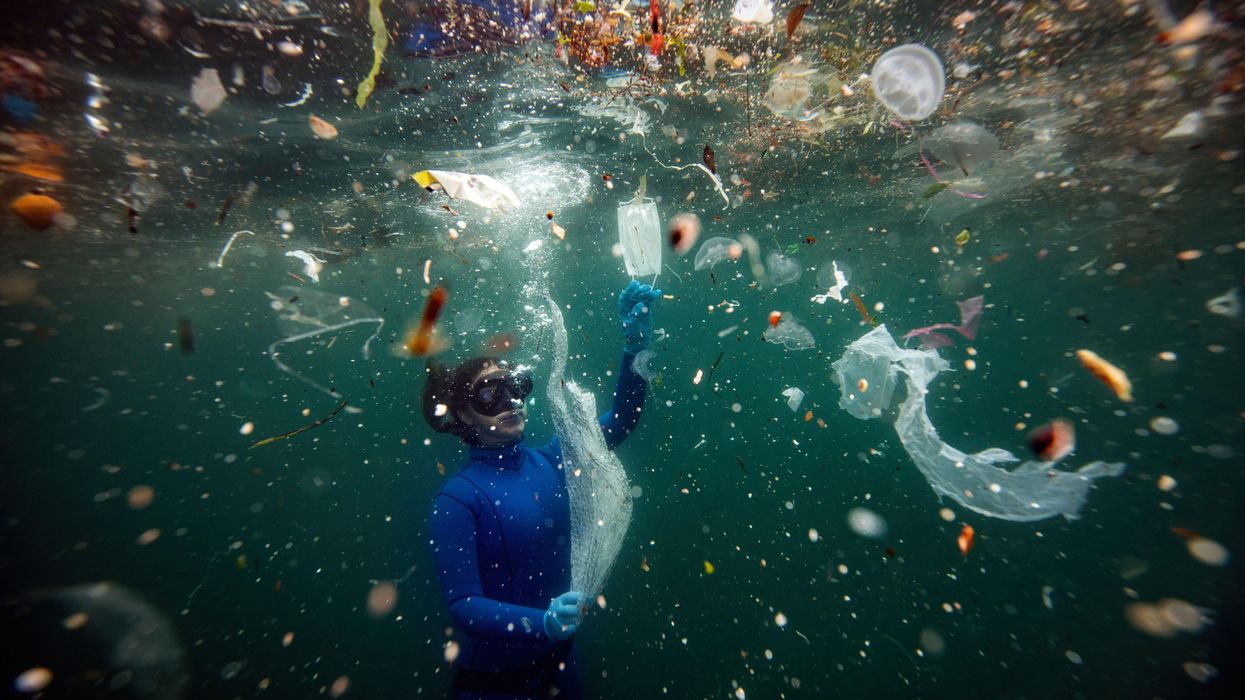 Plastic pollution underwater