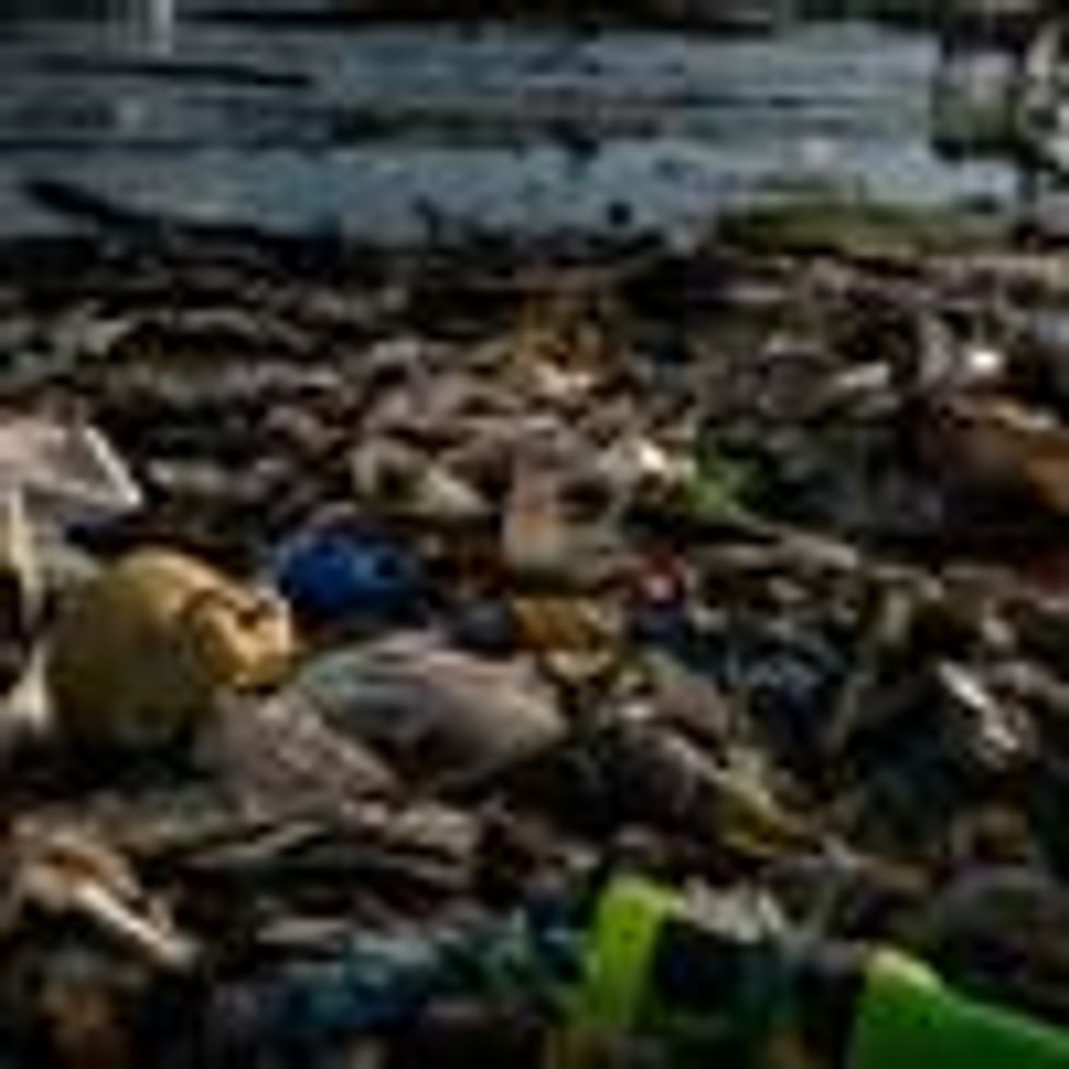 Plastic waste fills a beach on April 18, 2018 in Manila, Philippines. (Photo: Jes Aznar/Getty Images)
