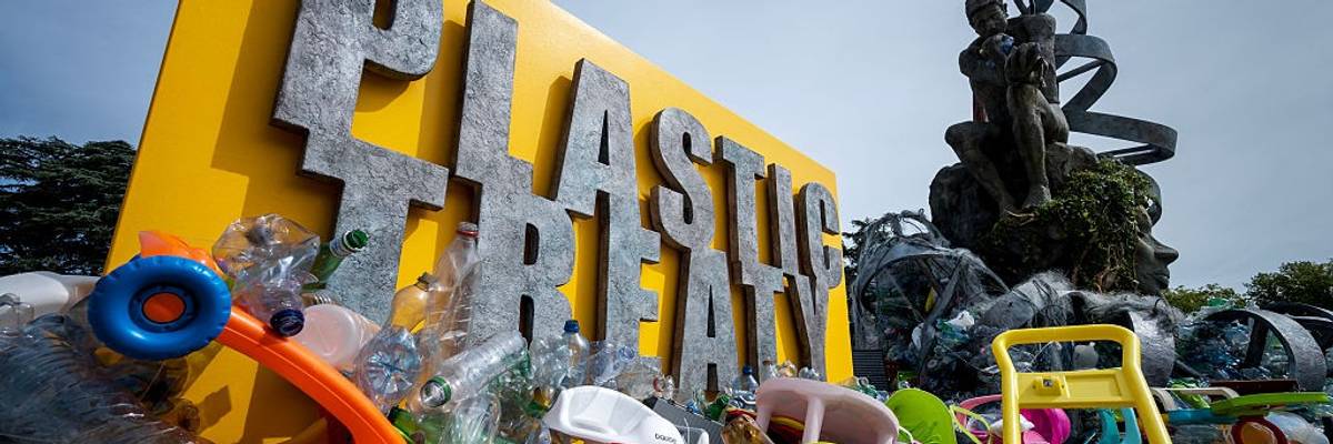 Plastics Treaty sculpture