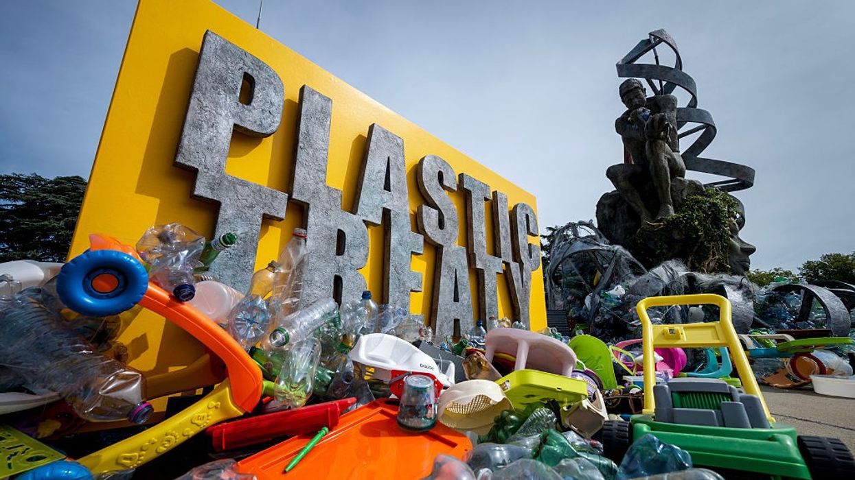 Plastics Treaty sculpture
