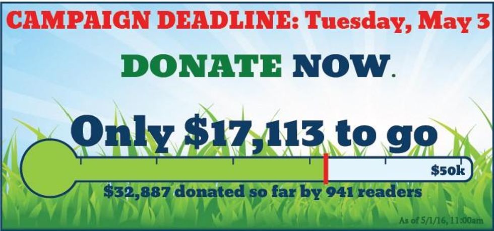 Please donate now - we're coming up short