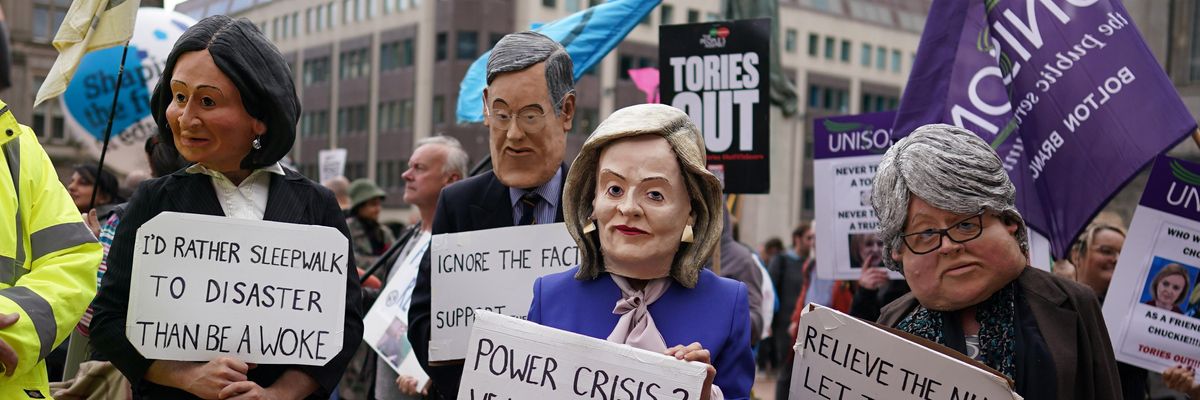 PM Liz Truss protested in Birmingham, UK