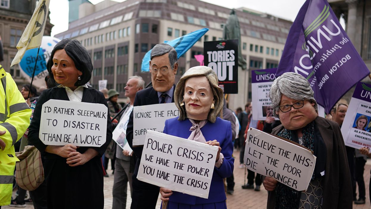 PM Liz Truss protested in Birmingham, UK