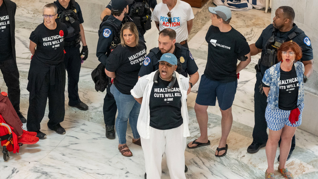 police arrest Medicaid defenders in the Senate