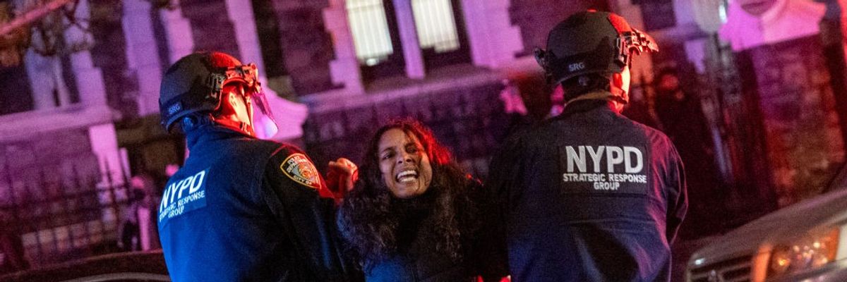 Police Confront Pro-Palestinian Protesters At CCNY