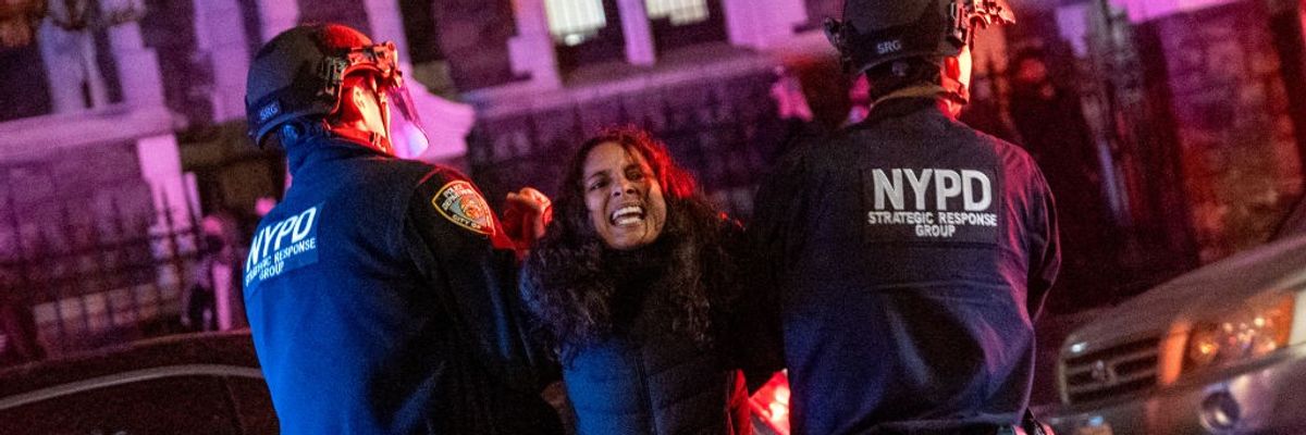 Police Confront Pro-Palestinian Protesters At CCNY