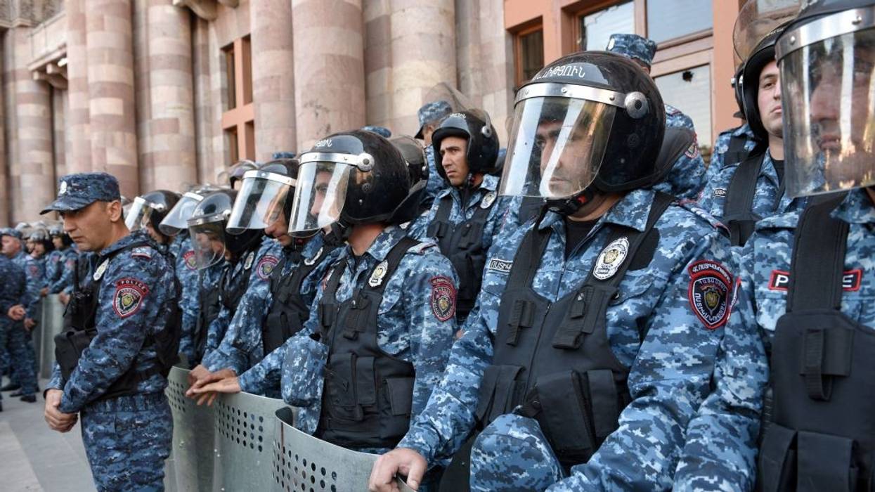 Police officers in riot gear