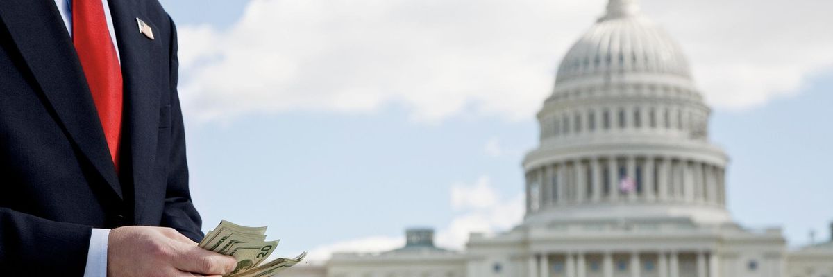 Politician Standing In Front of Capitol Building