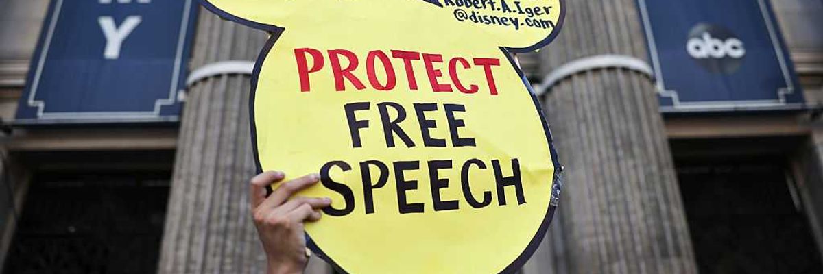 Politicians And Unions Join Protests Against Suspension Of Jimmy Kimmel Show