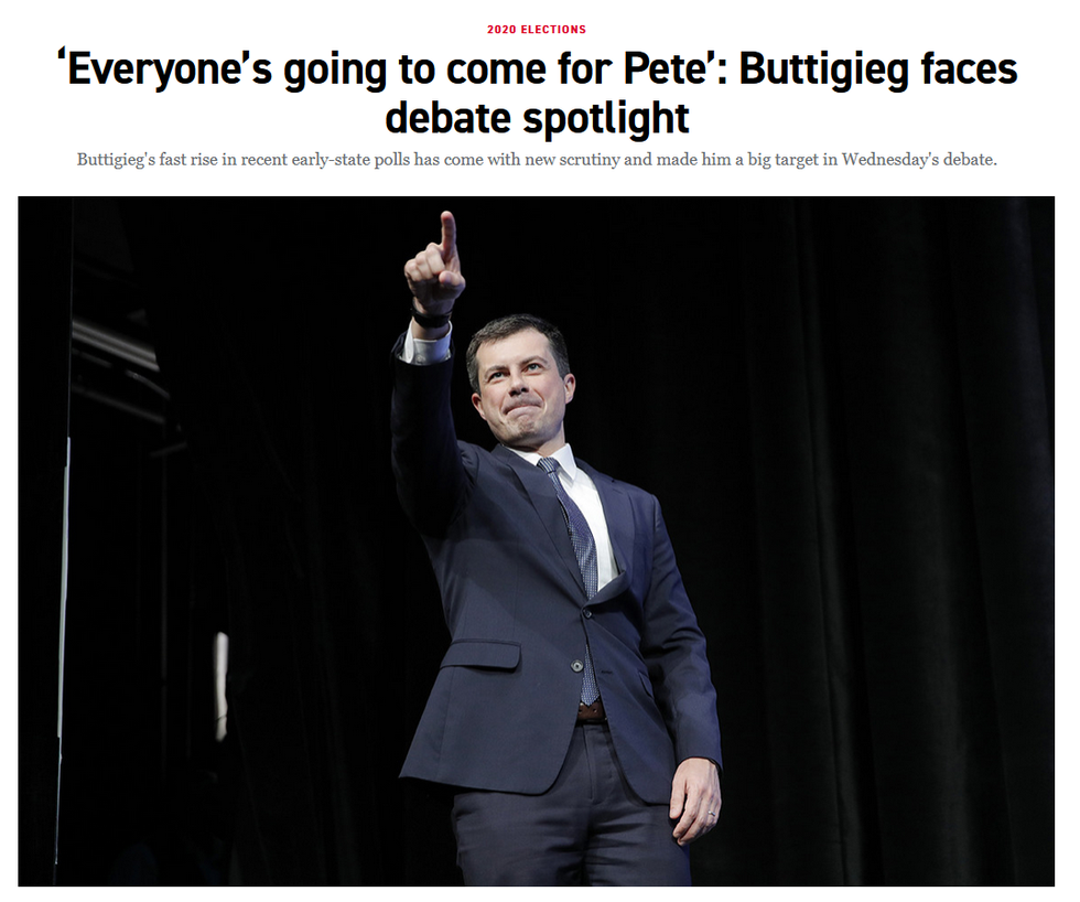 Politico: 'Everyone's going to come for Pete': Buttigieg faces debate spotlight
