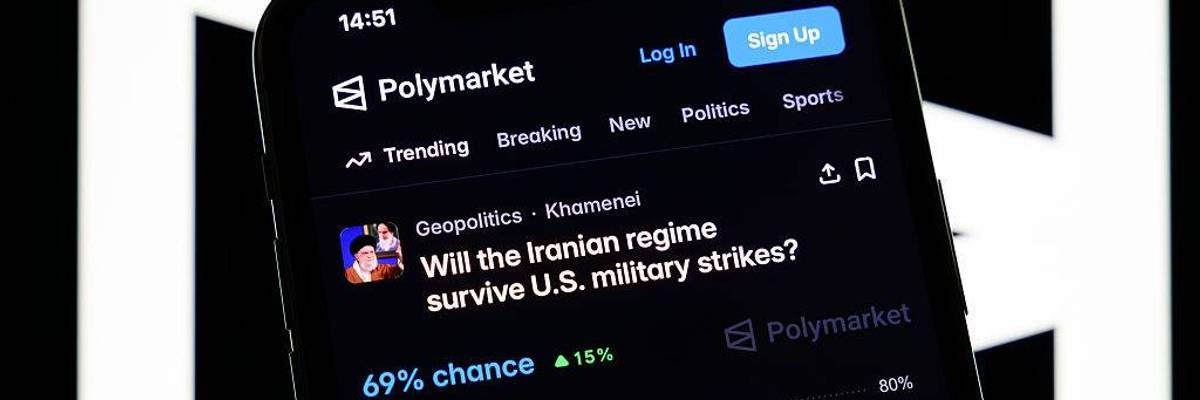Polymarket betting page for the survival of the Iranian regime.